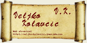 Veljko Kolavčić vizit kartica